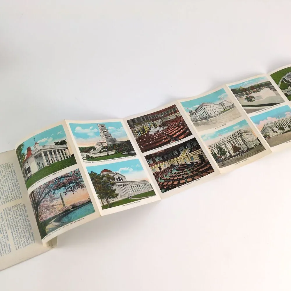 Souvenir Folder of‎ Washington DC 1920s Fold-Out Postcards Unused US Capitol